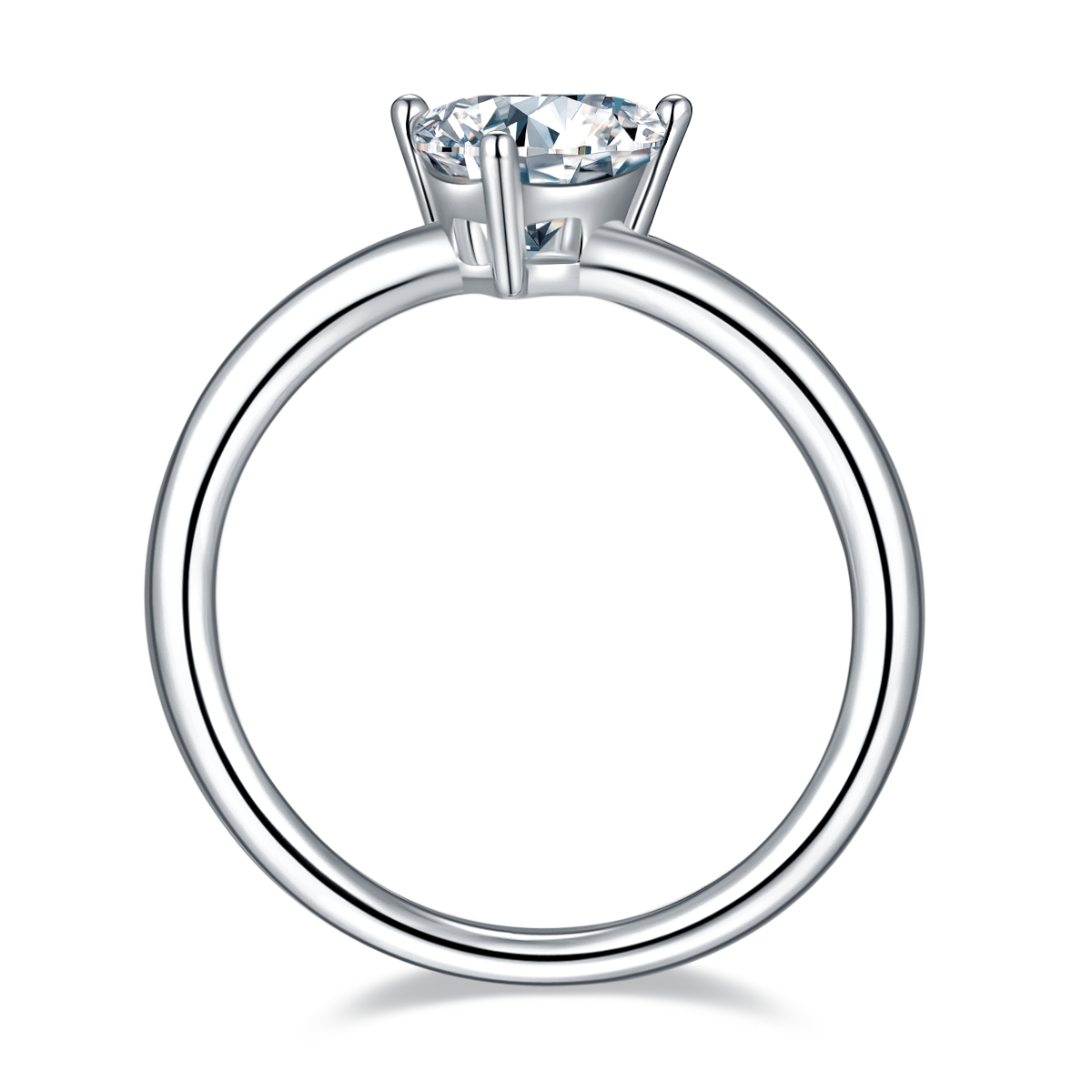 Classic triangle S925 silver plated white gold moissanite diamond women's ring 1.0 carat D-grade